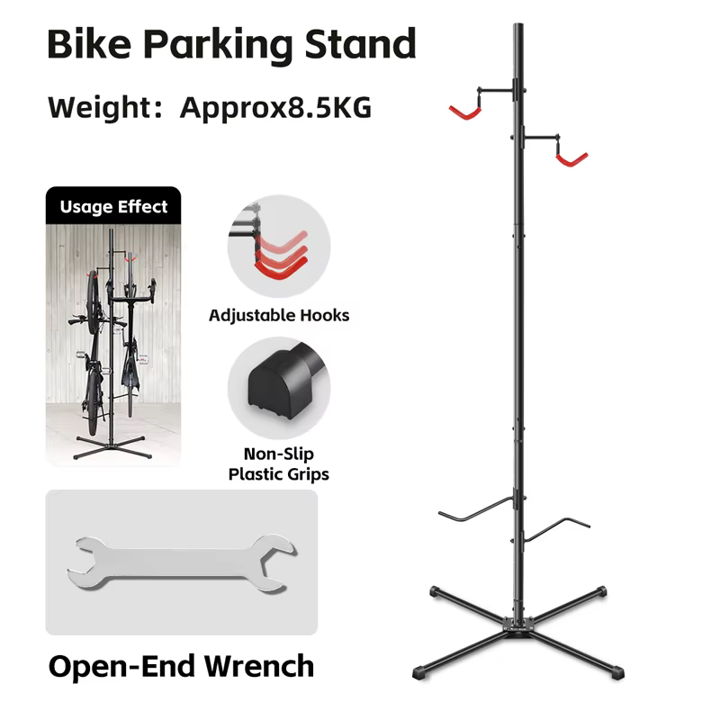 Support de stationnement vertical pour deux vélos WEST BIKING, hauteur réglable, gain de place, supp