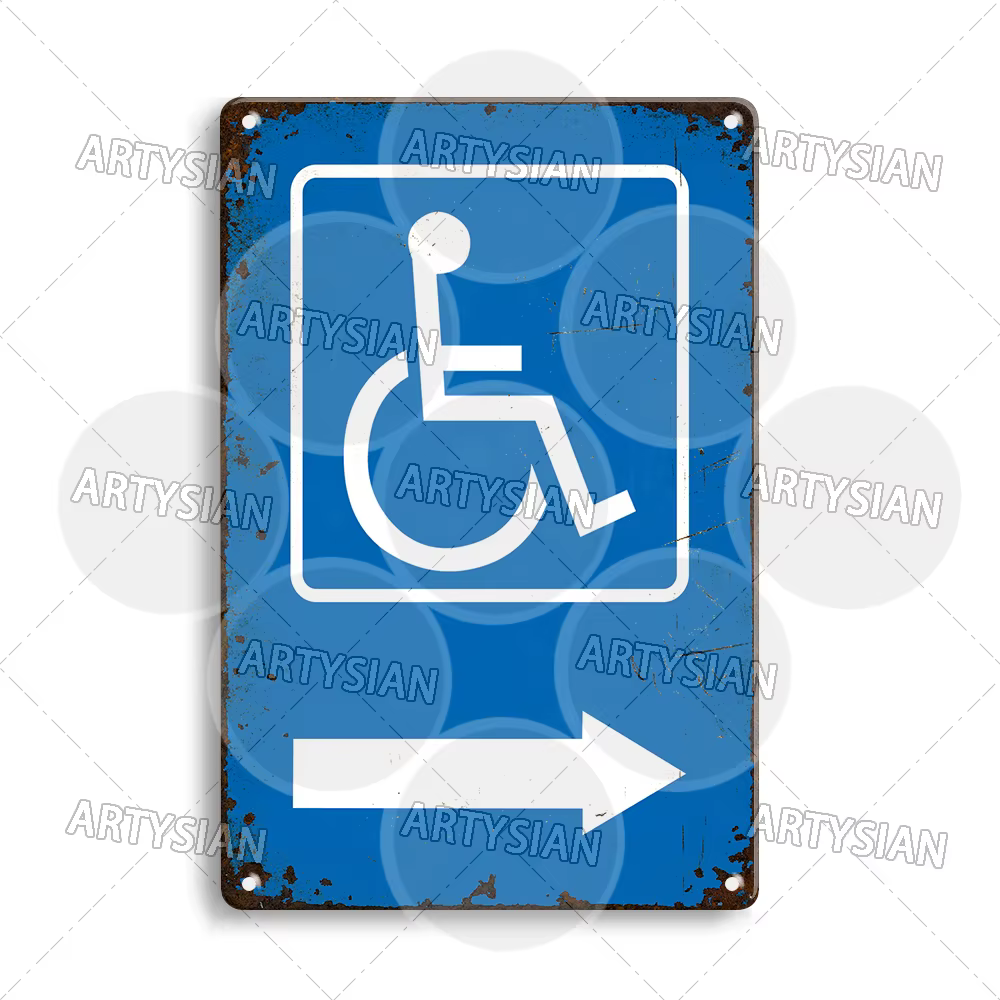 Panneau métallique de stationnement Vintage pour vélo, moto handicapée, Plaque métallique rétro, ne