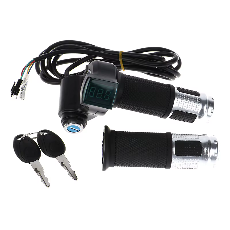 Accélérateur universel pour vélo électrique, 2 pièces/1 paire, avec indicateur d'affichage LCD, poig