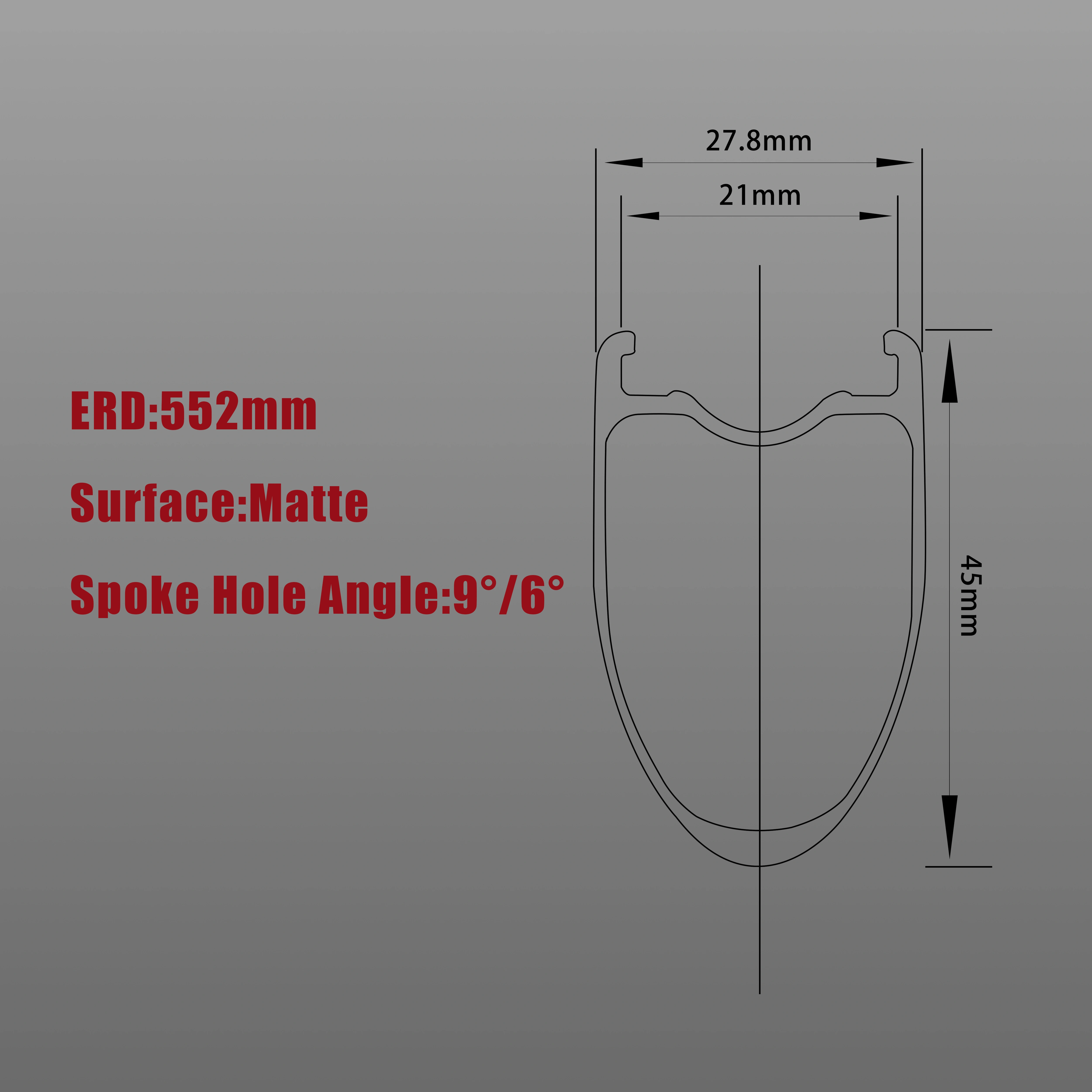 Jantes de vélo de route en carbone 700C, finition mate, largeur 21mm 28mm, profondeur 45mm 50mm 60mm