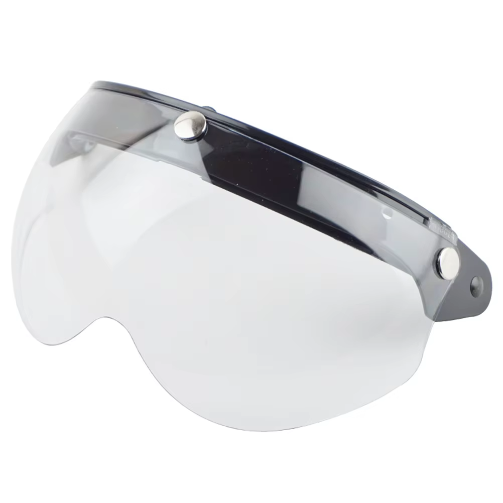 Visière de casque rétro à 3 boutons-pression, visière de casque rétro à 3 boutons-pression, coupe-ve