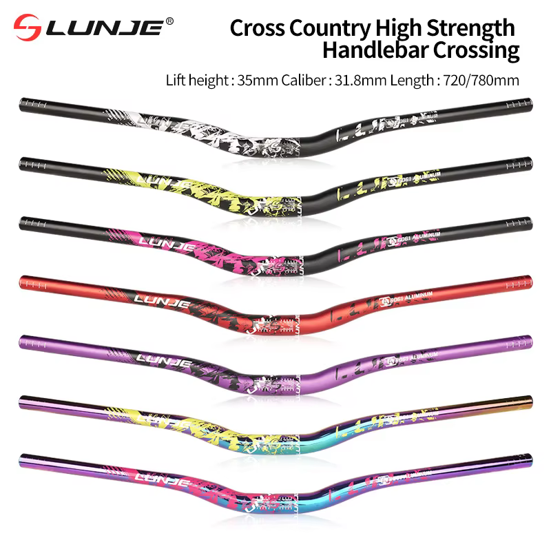 LUNJE guidon 780mm vtt guidon de vélo en alliage d'aluminium 31.8mm vélos de route montagne poignée 