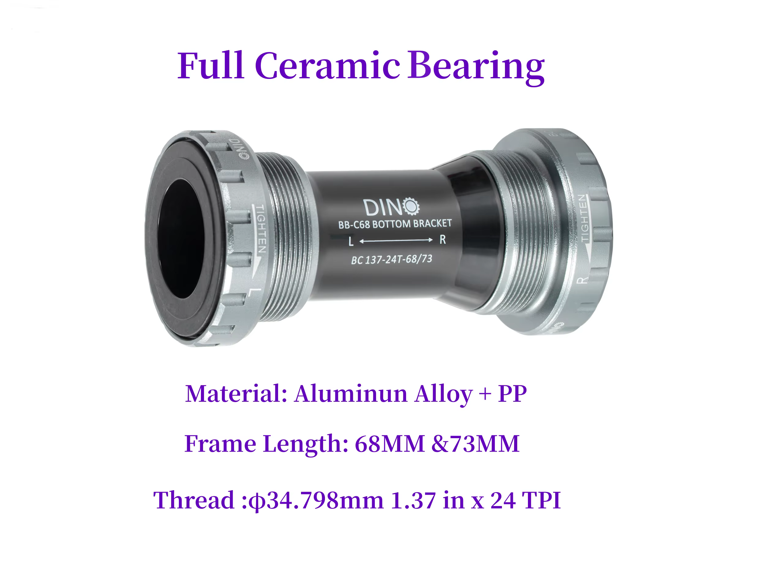 Roulement entièrement en céramique BB Shell 68mm 73mm supports inférieurs applicables à 22/24mm X5 X