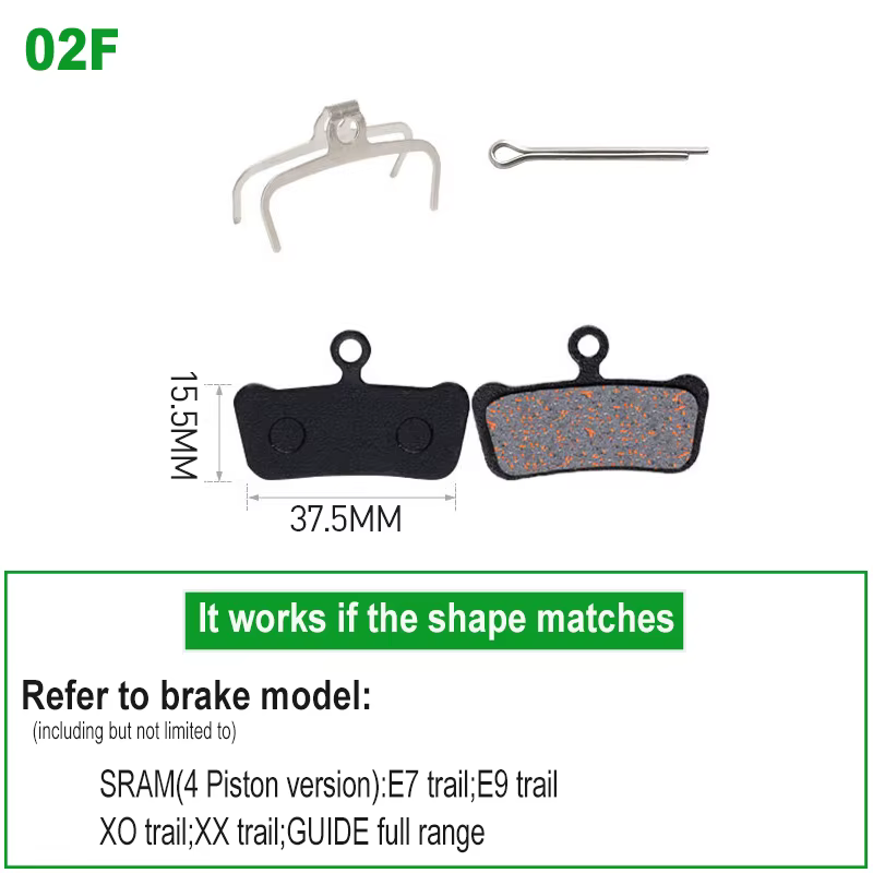 2 paires de plaquettes de frein pour SRAM Guide R, Guide RS, Guide RSC et Guide Ultimate & Avid XX/X