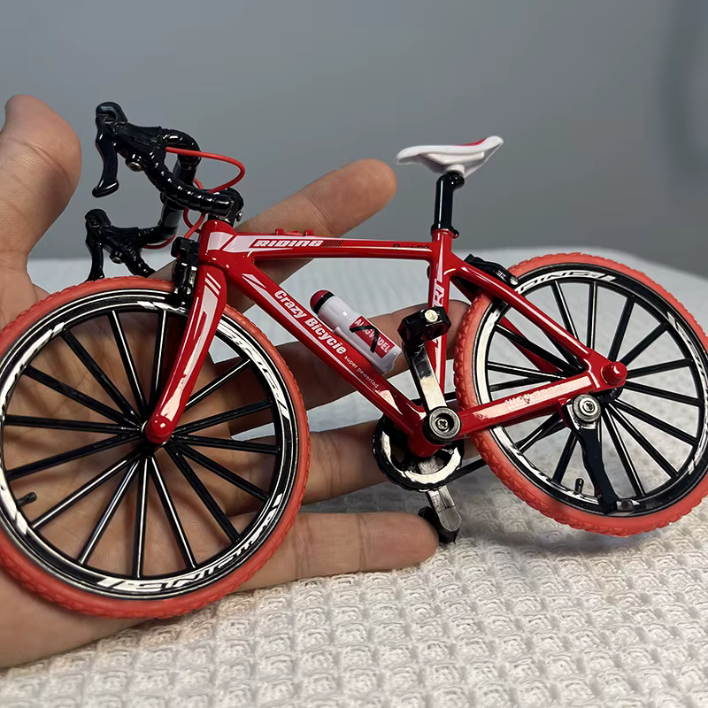 1:8 Mini modèle de vélo en alliage moulé sous pression 19cm doigt en métal adulte rouge Mini vélo Si