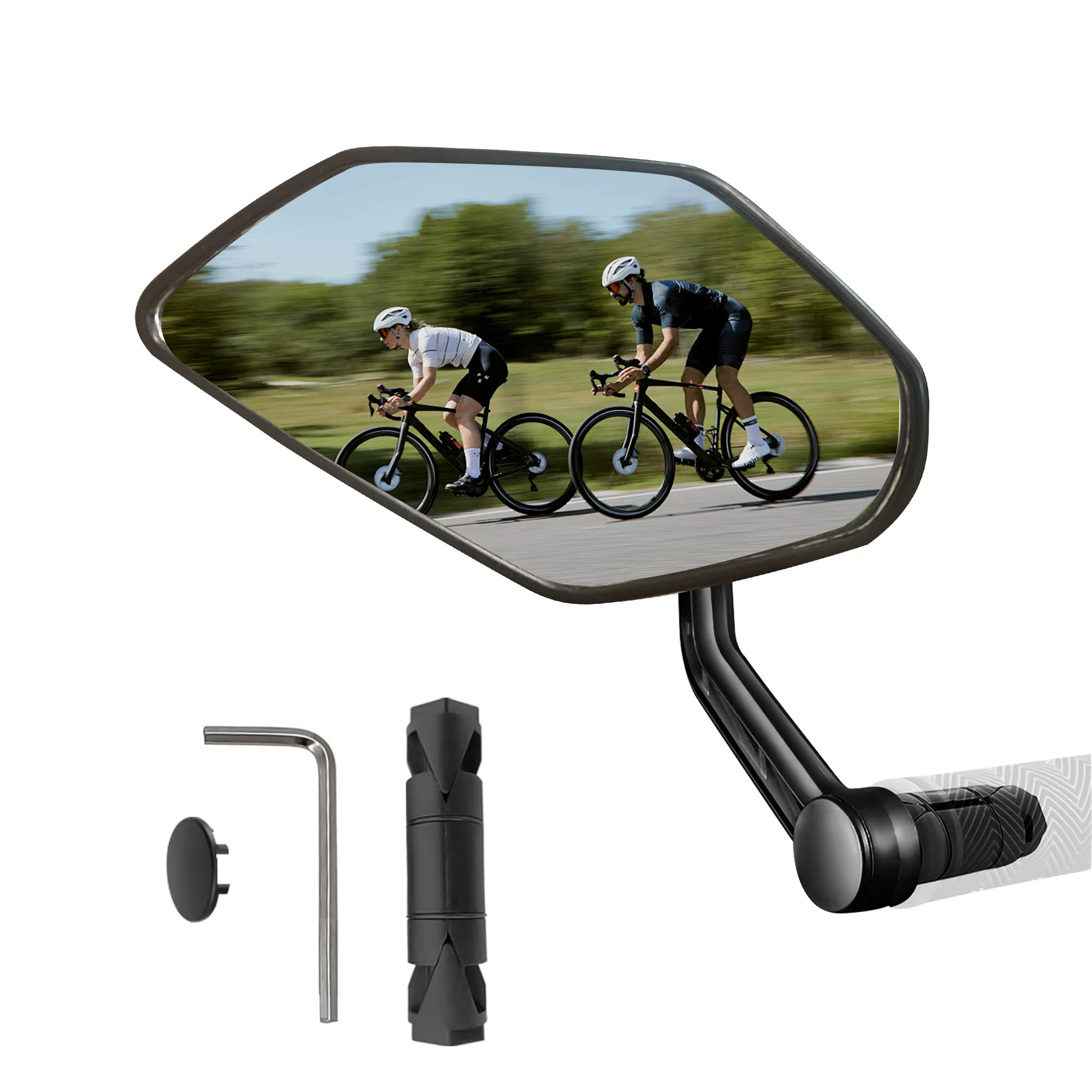 Rétroviseur de vélo, rétroviseur de guidon réglable, lentille en verre HD résistante aux rayures, gr