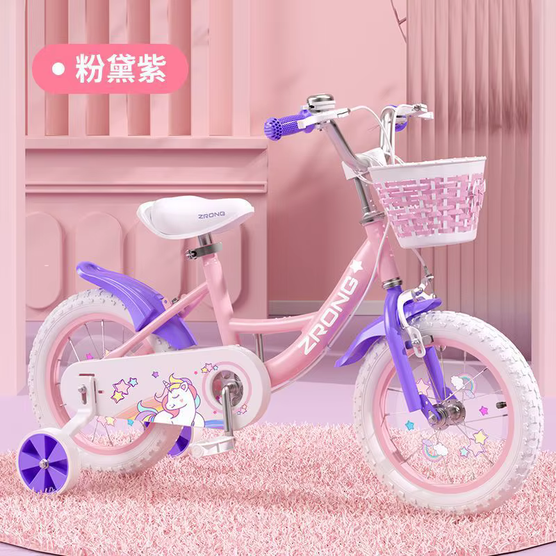 Vélo Pliant en Acier à Haute Teneur en Carbone, Bicyclette de Route pour Enfant Fille de 3 à 6 Ans e