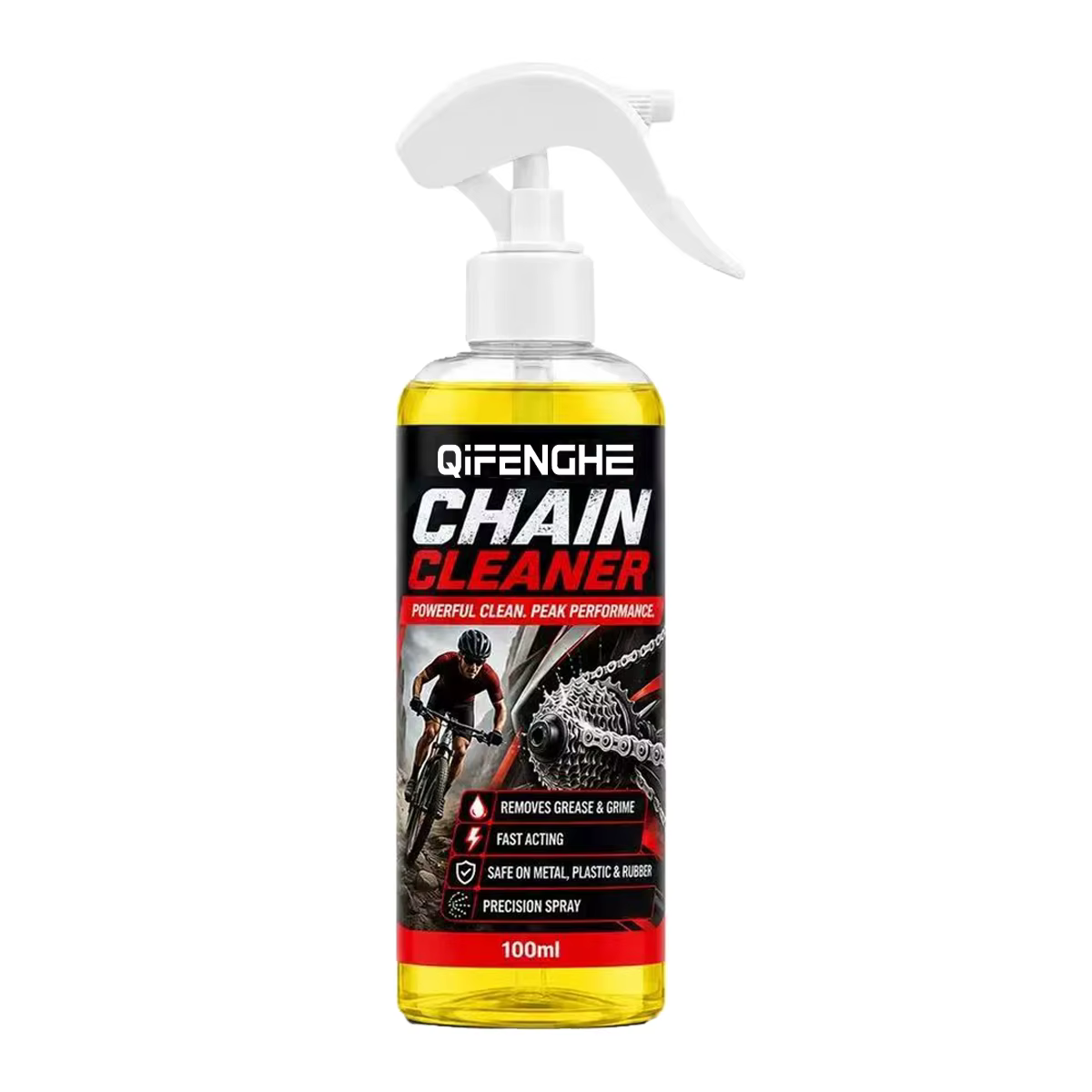 Nettoyant pour chaîne de vélo en spray 100 ml, dégraissant à action rapide pour chaînes de vélo, san
