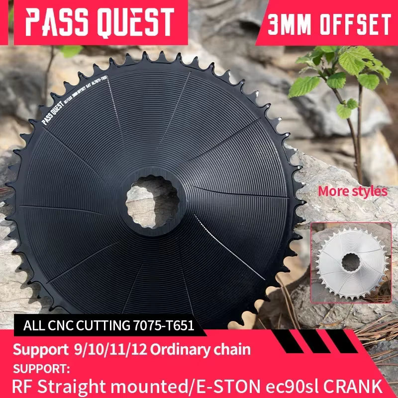 PASS QUEST 3mm décalage vtt plateau monté Direct pour E-STON Raceface roue VTT dents larges étroites