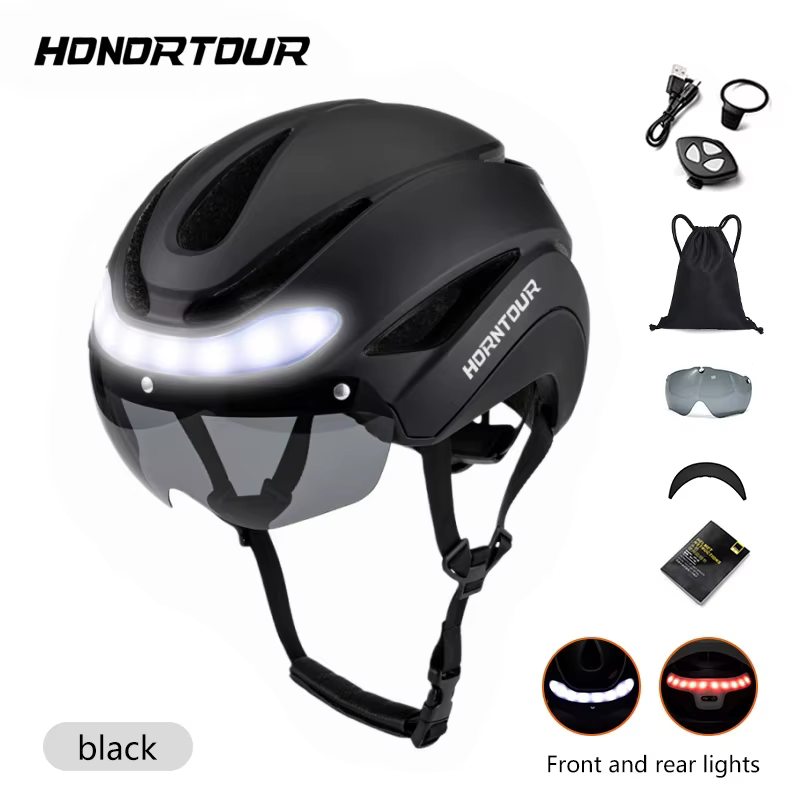 Horntour 2025 casque de vélo lumières de conduite casque de vélo de route de course hommes et femmes