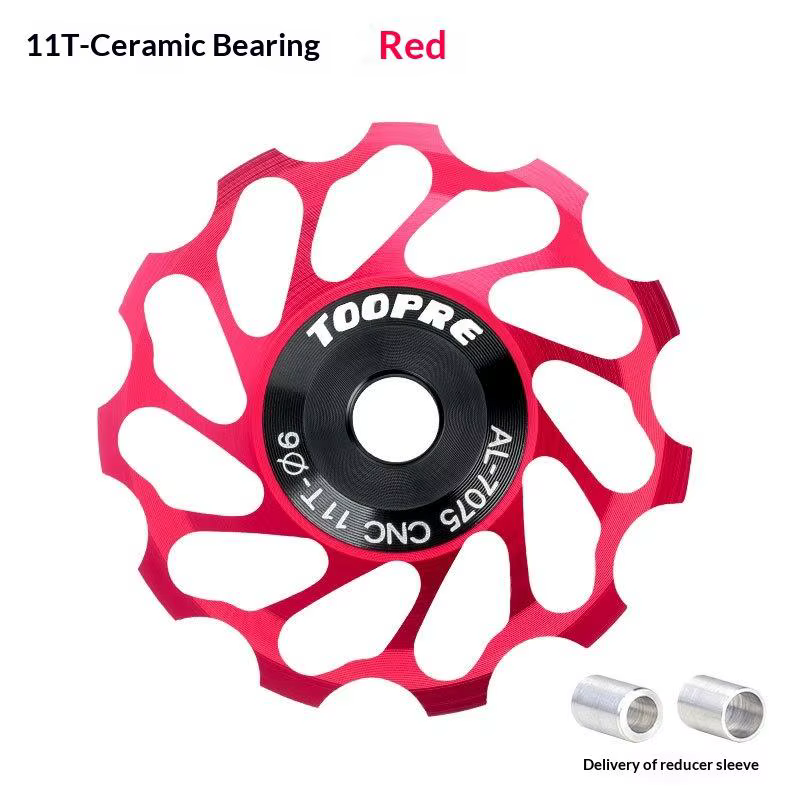 Roue de guidage de dérailleur arrière de vélo 11T 13T en alliage d'aluminium, roulements légers en c