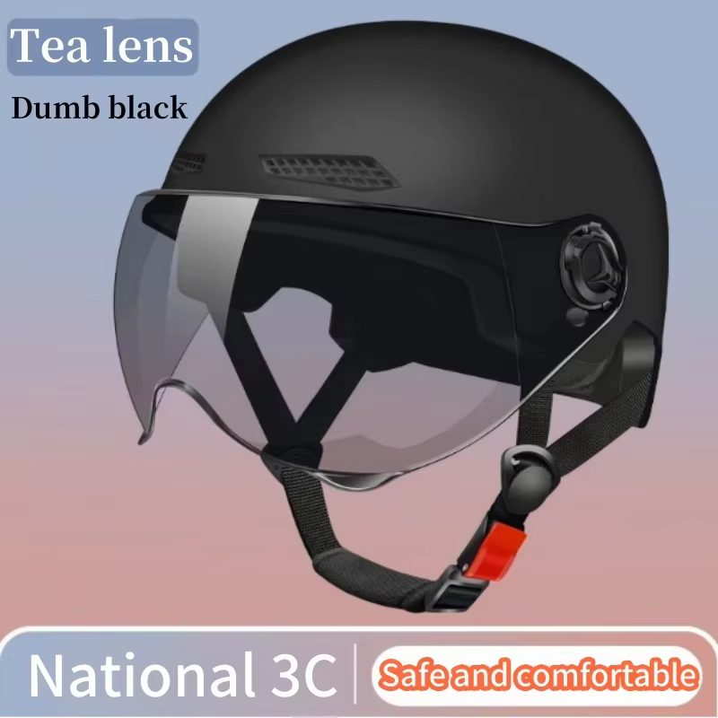 Casque de vélo électrique certifié 3C, casque de sécurité pour scooter adulte, demi-casque de moto, 