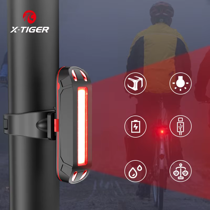 X-tiger feu arrière de vélo Led très brillante lumière de vélo USB Rechargeable tige de selle fourch