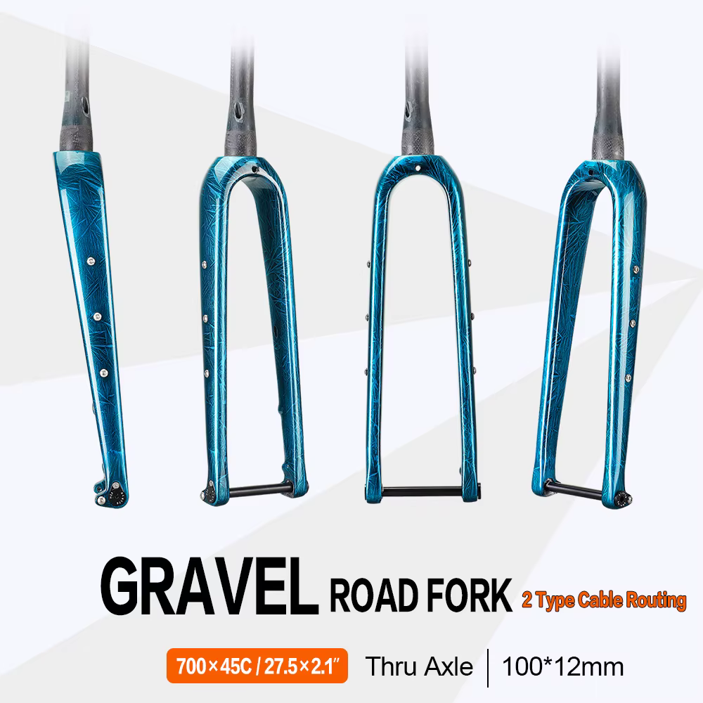 AIRWOLF 700C fourche à gravier frein à disque fourche de vélo de route pneu Max 700 45C ou 27.5*2.1 