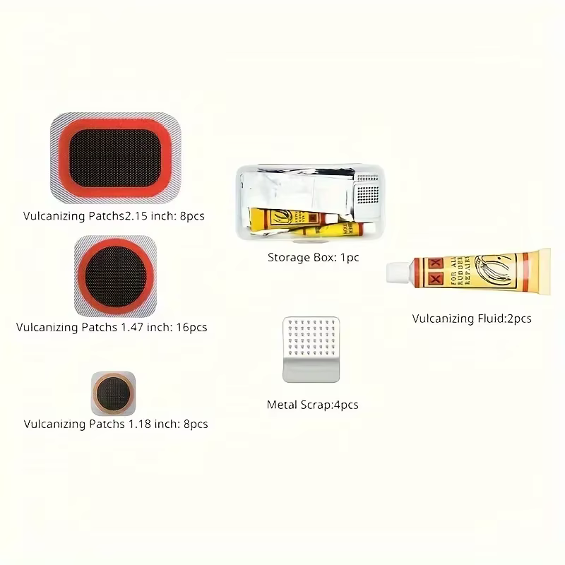 Kit de réparation de vélo professionnel, ensemble de patchs vulcanisants pour fixation de crevaison 
