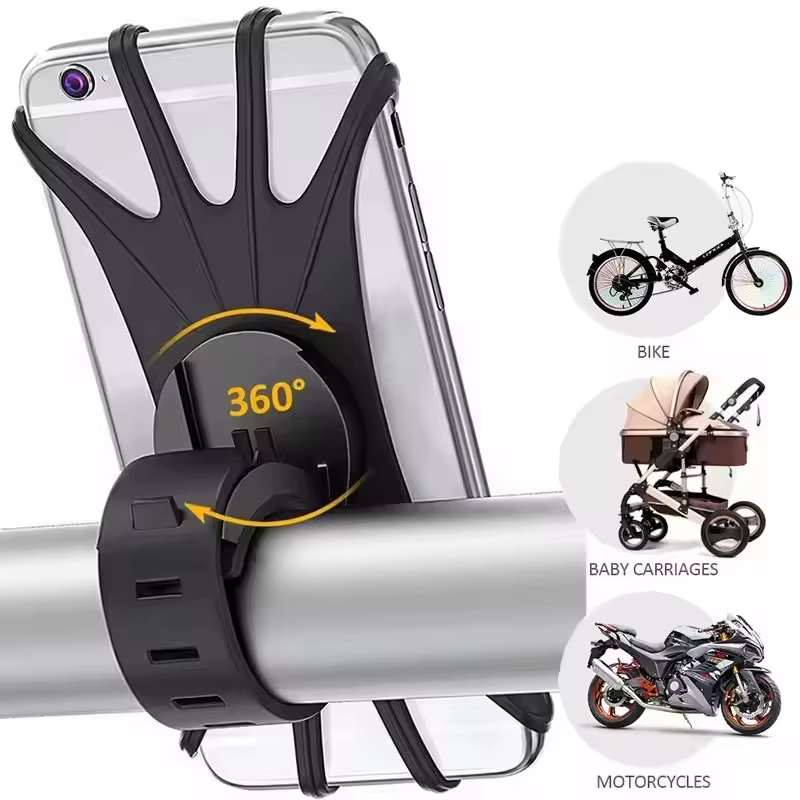 Support de téléphone de vélo universel en Silicone, support de téléphone portable pour moto, Clip de