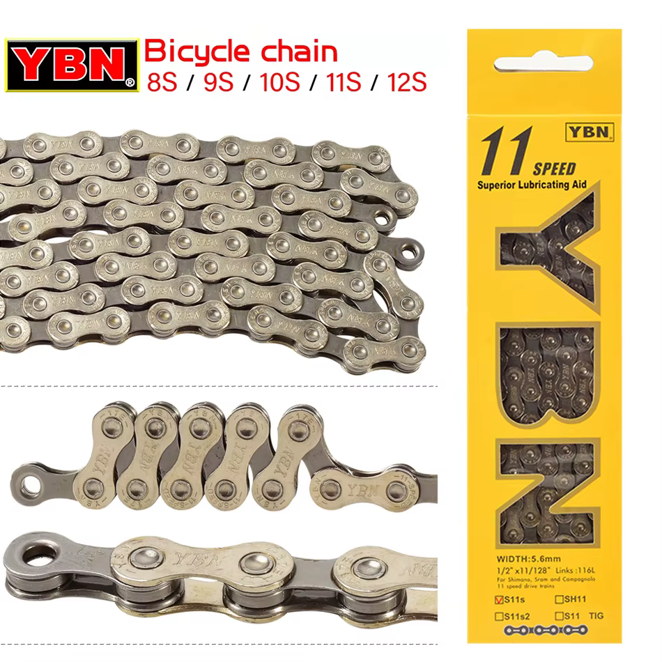 Chaîne de vélo YBN 8/9/10/11/12 vitesses chaîne de vélo de route vtt Compatible avec SRAM SHIMANO ch