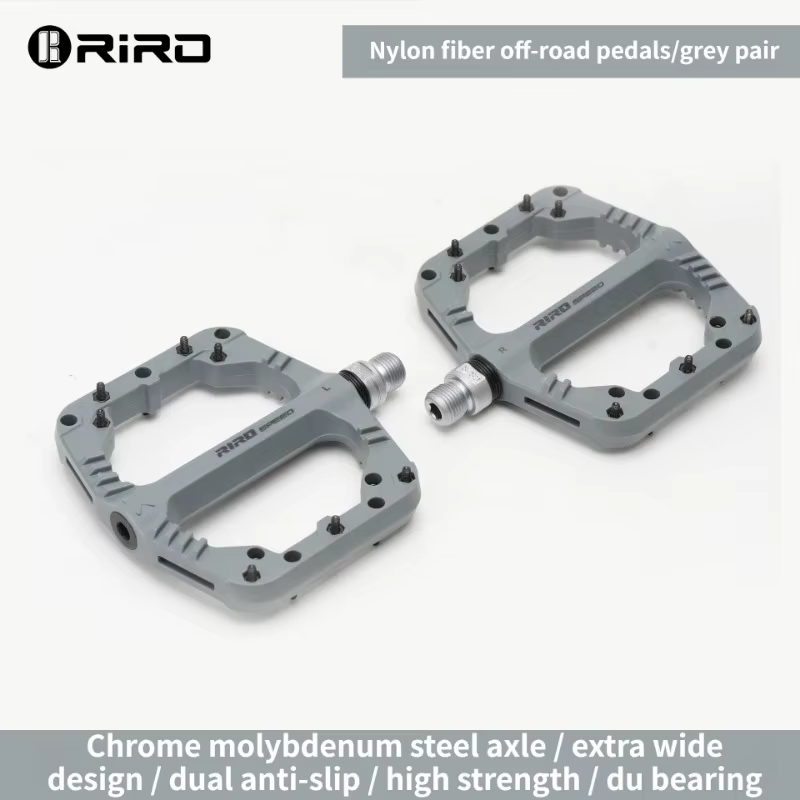 Pédales de vélo en nylon RIRO ultralégères avec roulements scellés DU pour VTT et vélo de route, cou