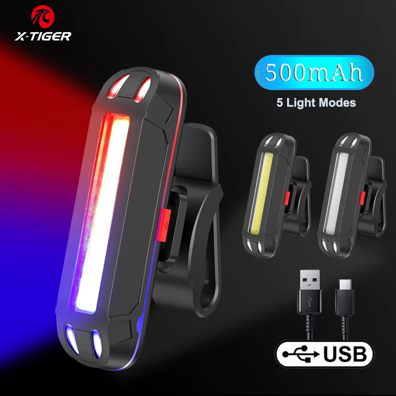 X-tiger feu arrière de vélo Led très brillante lumière de vélo USB Rechargeable tige de selle fourch