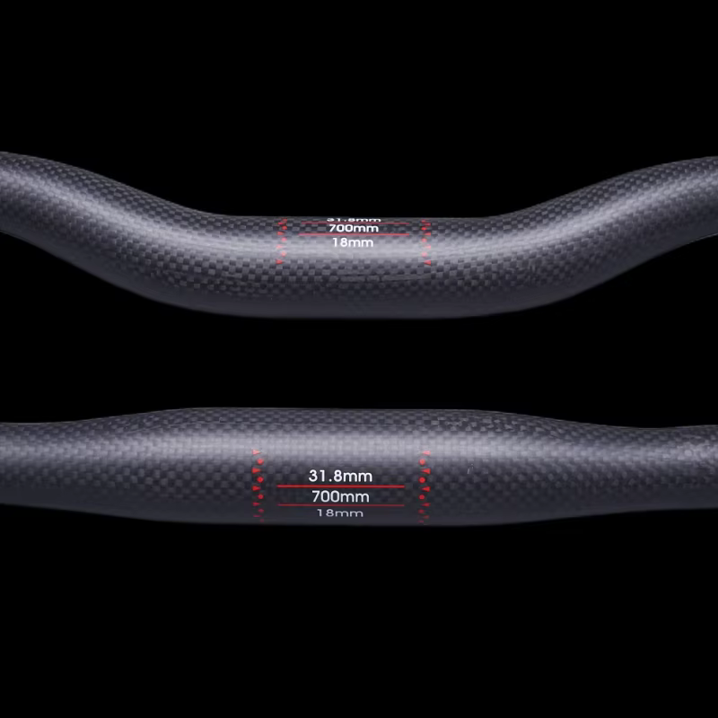 Guidon de vélo vtt en carbone mat, sans logo, hauteur plate, 31.8x600-760mm, pièces de cyclisme