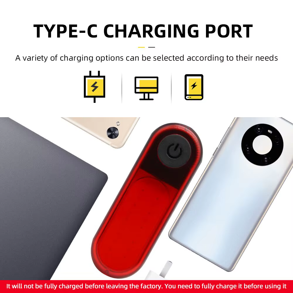 5 Modes Lumière Arrière de Vélo Étanche Lumière de Vélo COB USB Rechargeable Mtb Vélo Feux Arrière P