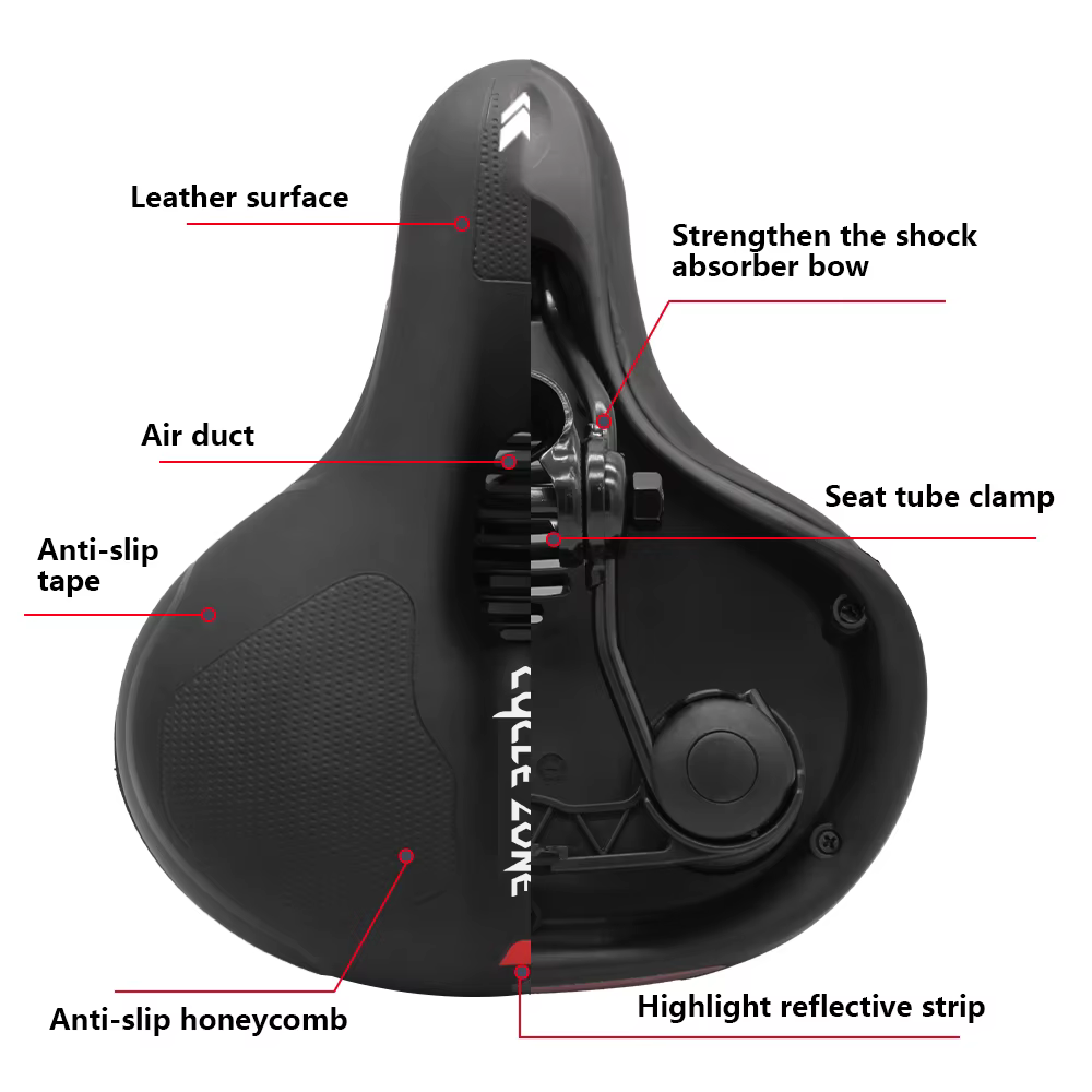 Selle Creuse Respirante de Vélo de Route et VTT pour Homme et Femme, Absorbe les Chocs, Confortable,