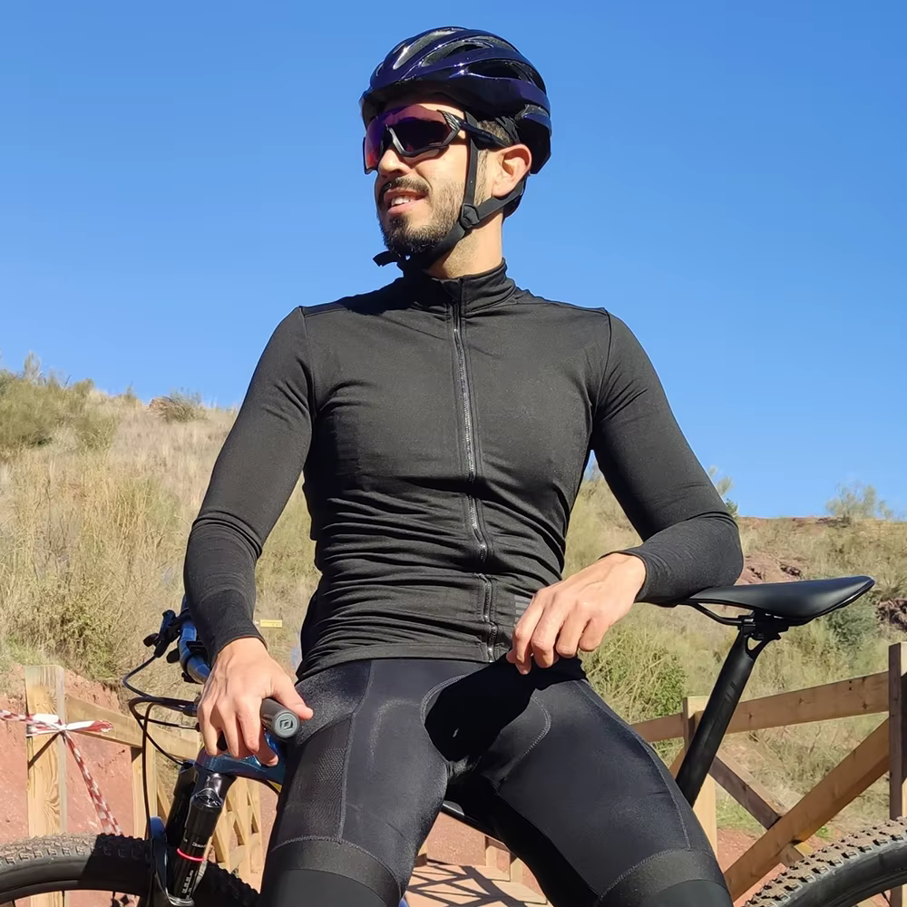 YKYW Veste Thermique à Manches sulfpour Homme Manteau de Vélo VTT Haut Pro Maillot de Cyclisme Vêtem