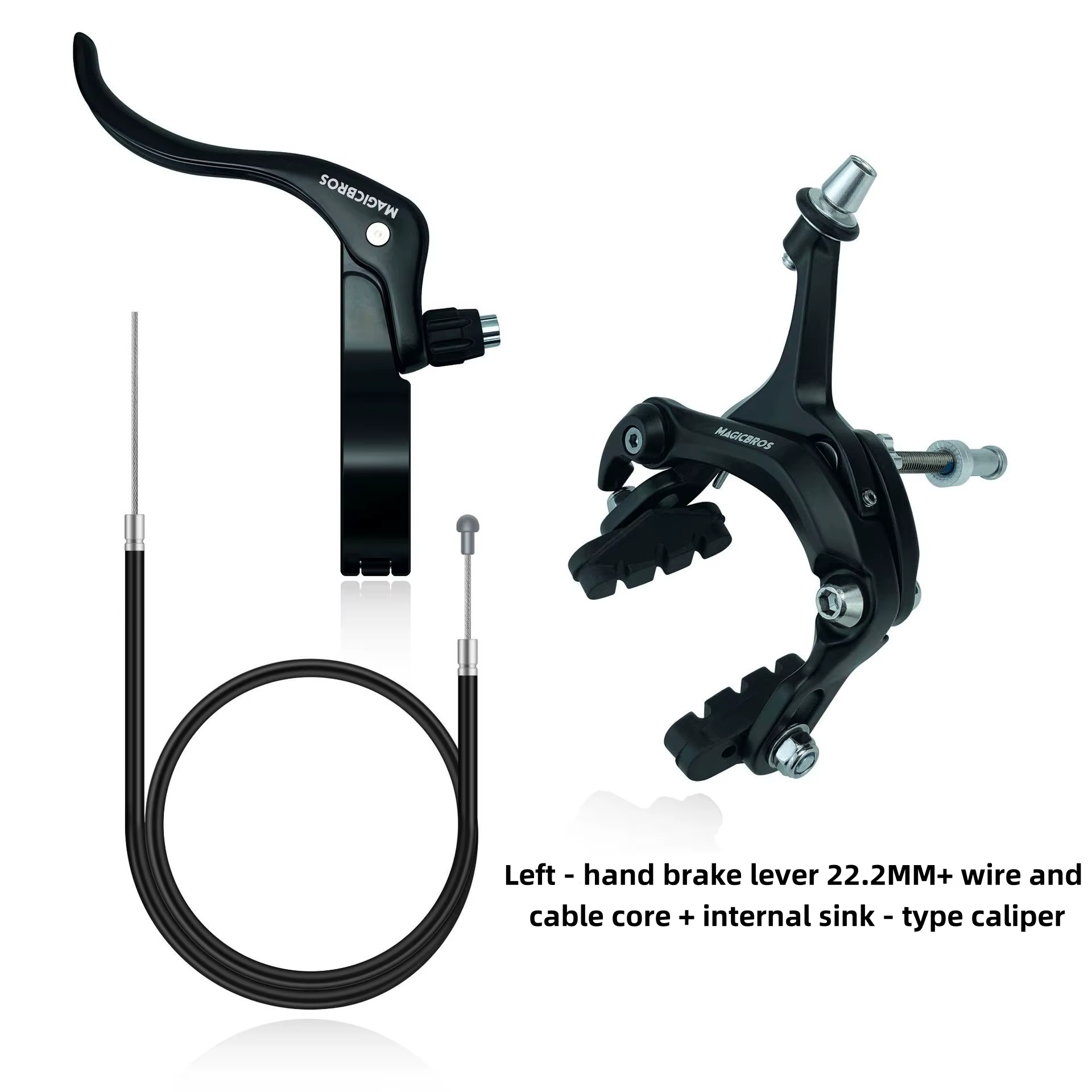 Kit de frein avant MAGICBROS pour vélo fixie avec leviers de frein à étrier et câble pour vélo de ro