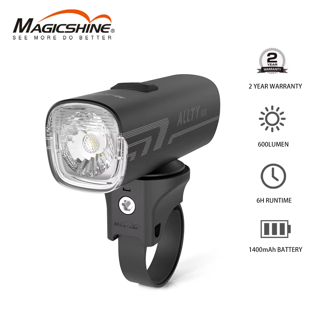 Éclairage LED pour vélo de route Allty 600, aste par USB Type-C, étanche IPX7, éclairage urbain