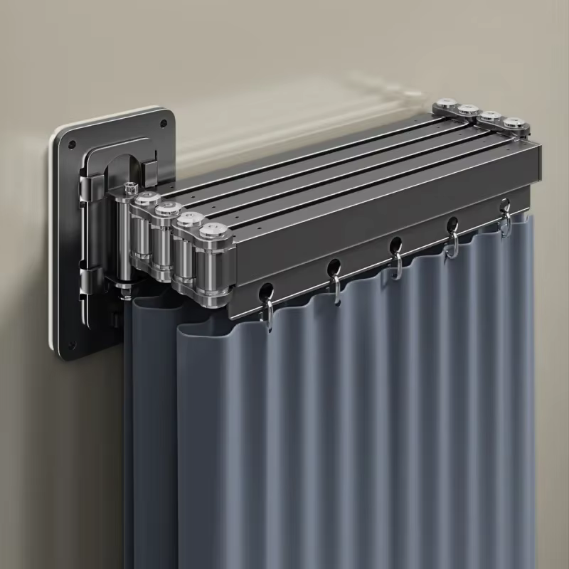Ensemble de rideaux de douche pliants de qualité supérieure, cloison invisible rétractable sans perc