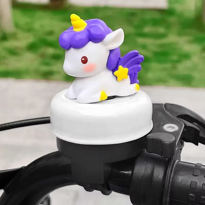 Sonnette de vélo licorne de dessin animé, son fort, type universel, mignonne et adorable, pour vélo 