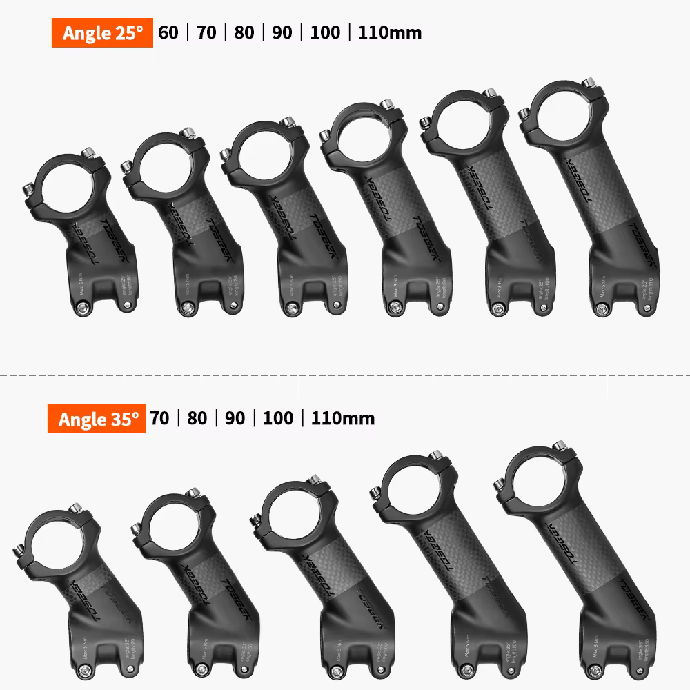 Toseek-Potence de vélo de montagne en carbone ZF-ONE à 25/35 degrés, potence de guidon de 31.8mm, pi