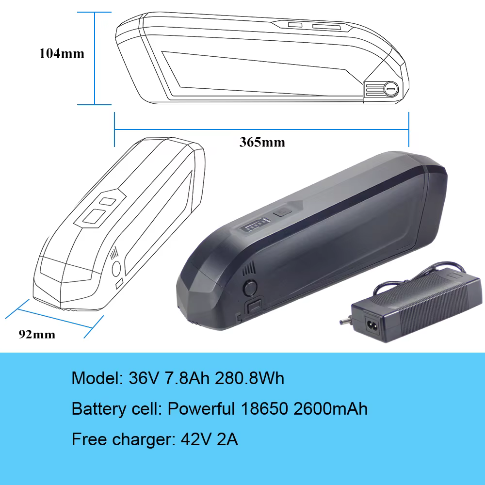 Batterie de vélo électrique amovible 36V 7.8Ah 14Ah pour Empulse Streetjet Huffy Everett 350W Transi