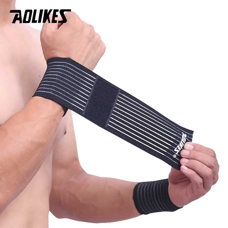 AOLIKES 1 pièces coton élastique pansement main Sport bracelet gymnastique soutien poignet orthèse e