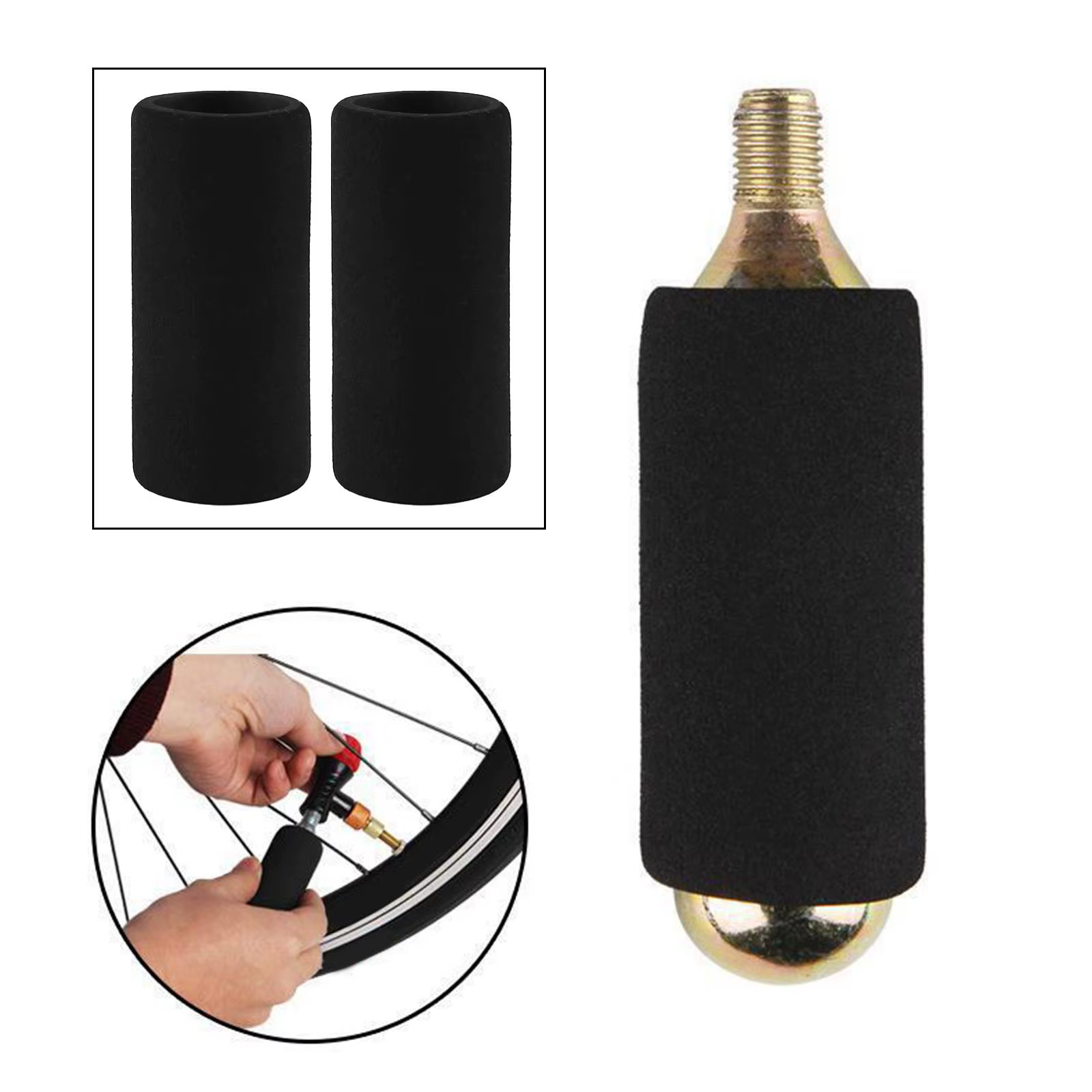 Étui de protection pour pompe à CO2, accessoires de vélos 16G, éponge capsule d'adhérence