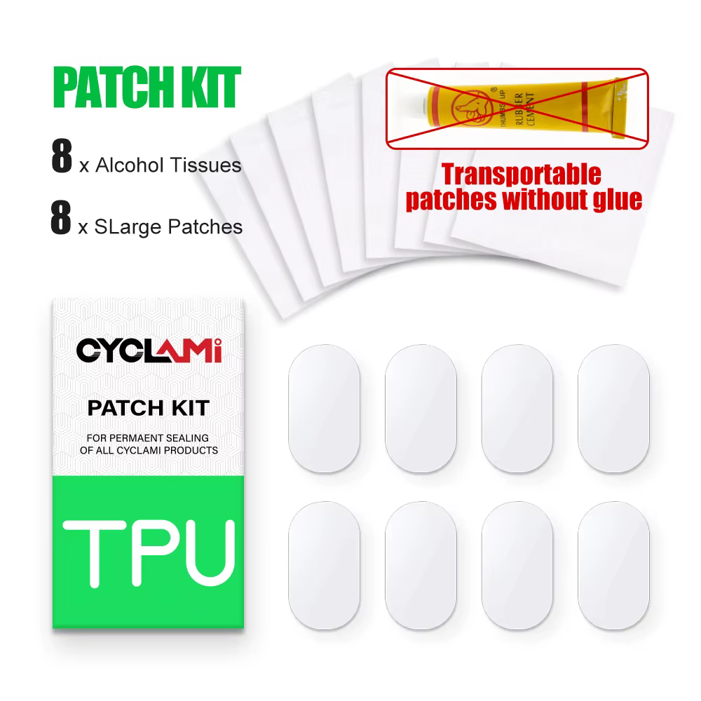 CYCLAMI Kit de Réparation d'outils de Patch de Patch de Pneu de Chambre à air de vélo 8 pièces Route