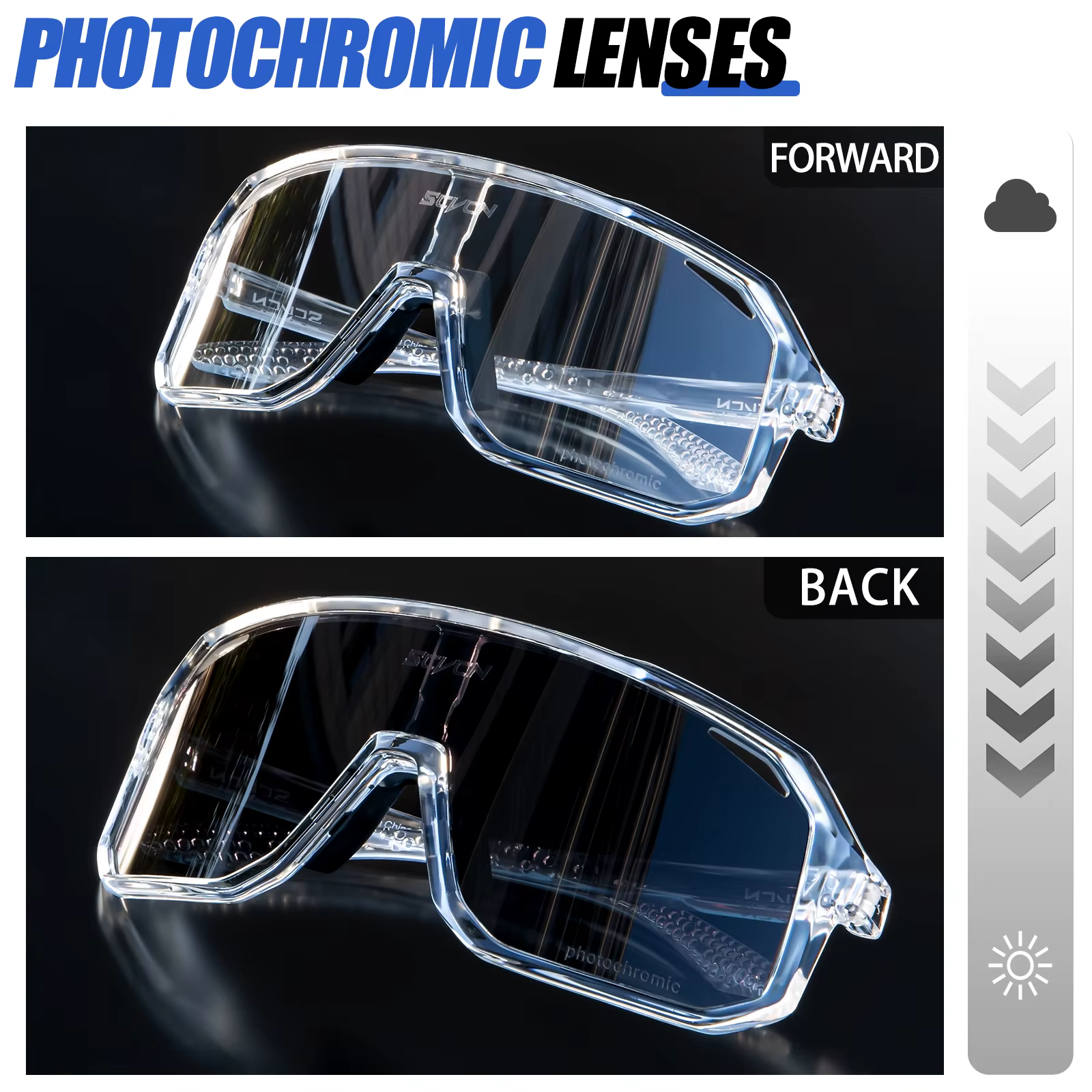 SCVCN Sports de plein air cyclisme lunettes de soleil lunettes photochromiques pour hommes soleil VT