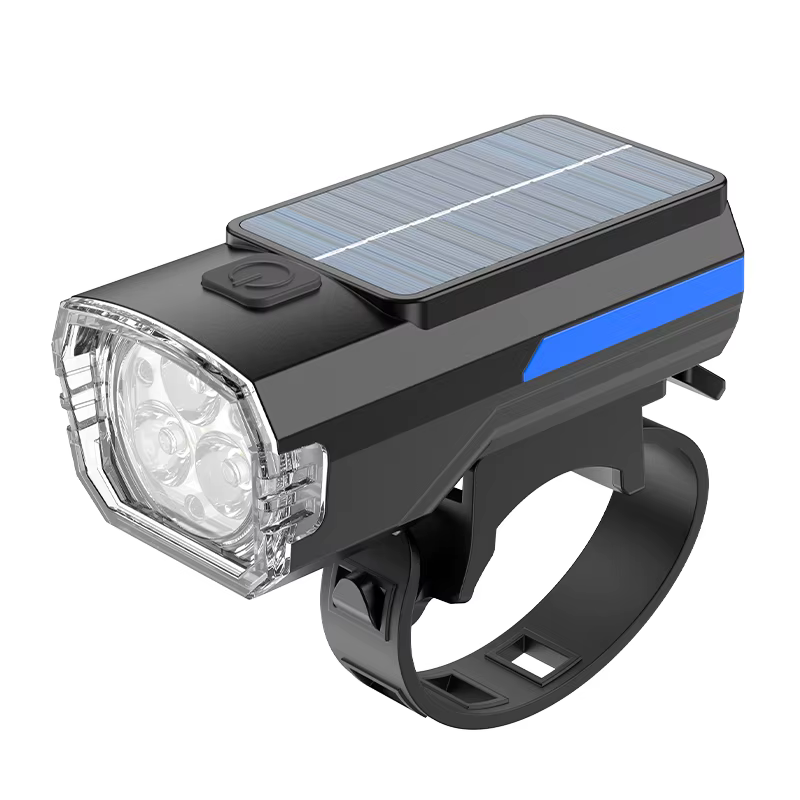 Lampe solaire avant de vélo TYPE-C, Rechargeable, 3 Modes d'éclairage, phare de vélo pour la conduit