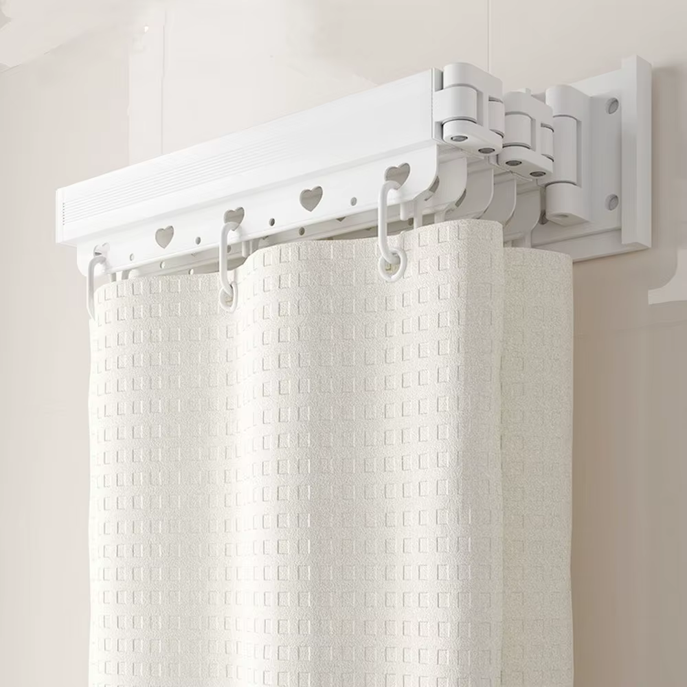 Rideau de douche à tige pliante, cloison Invisible, salle de bain, étanche, anti-moisissure, balcon 
