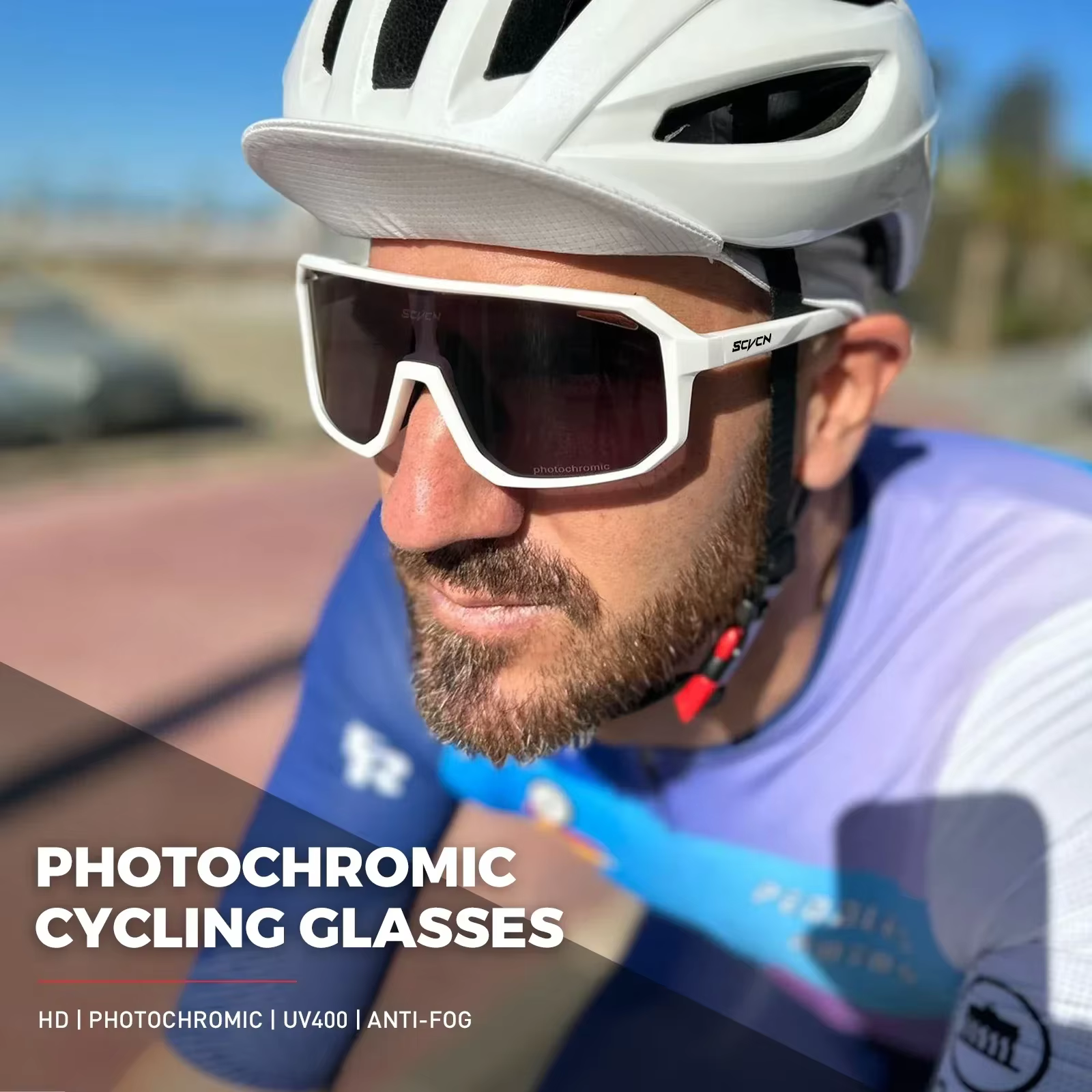 SCVCN lunettes de soleil de cyclisme photochromiques cyclisme en plein air route VTT lunettes hommes