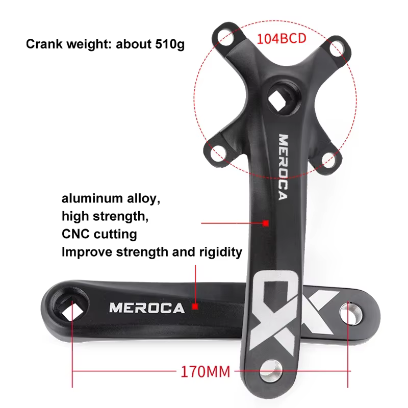 MEROCA CX trou carré vélo pédalier 104BCD alliage d'aluminium IXF trou carré VTT pédalier 170mm 32T/