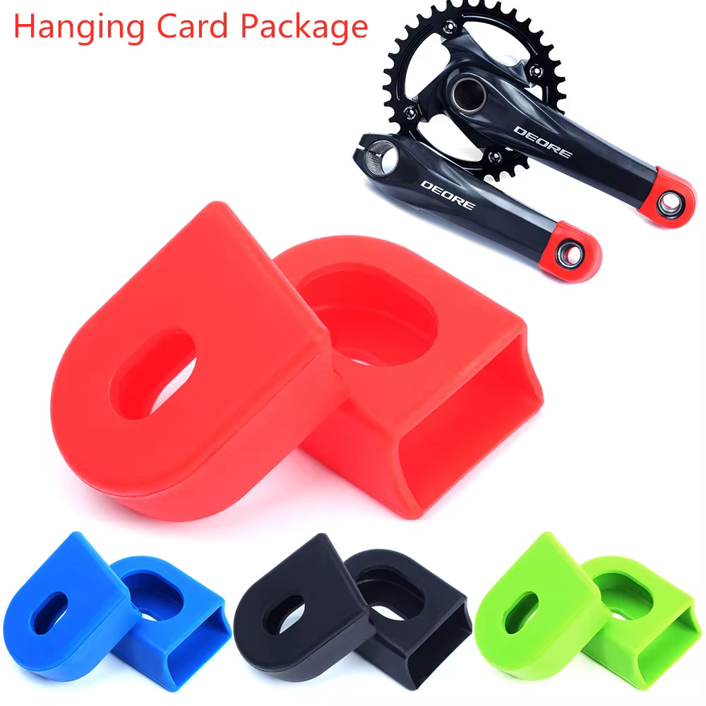 Couvercle de protection de bras de manivelle de vélo en Silicone, 2 pièces, capuchons de protection