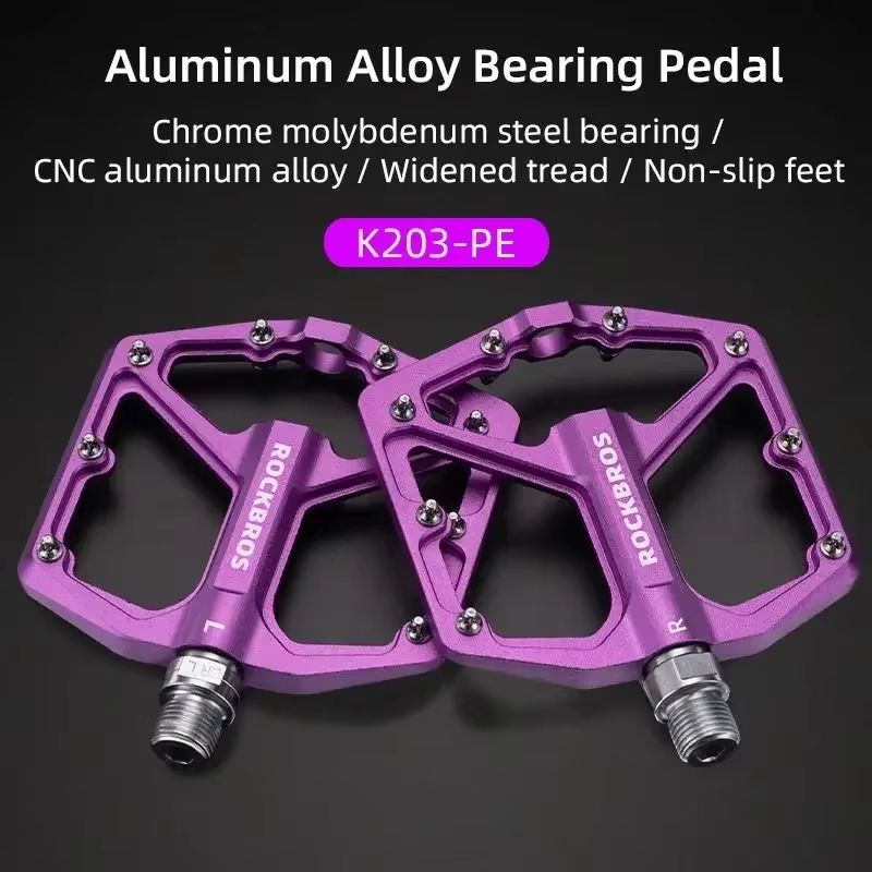ROCKBROS pédales de vélo en alliage d'aluminium anti-dérapant ultraléger roulement scellé vtt pédale