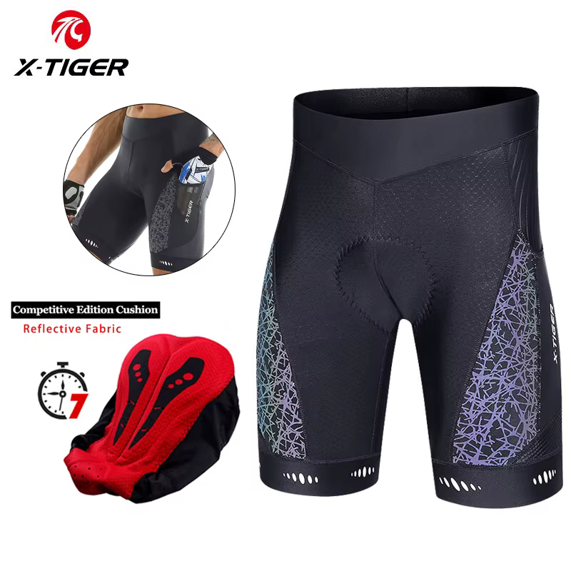 X-TIGER Cyclisme Shorts Hommes VTT Respirant Rembourré Vélo Collants TriDuvet Homme Vêtements De Ple