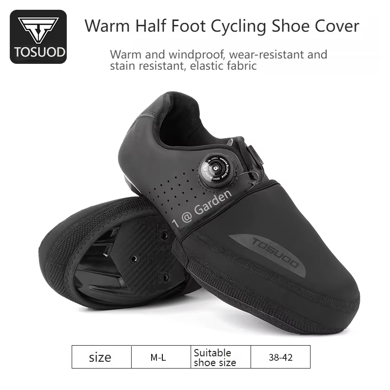 TOSUOD couvre-chaussures de cyclisme coupe-vent tissu résistant à l'abrasion garder au chaud demi-ch