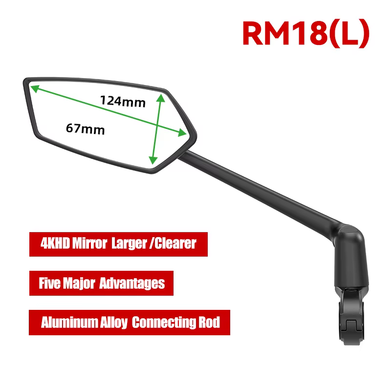 RBRL-Rétroviseur pour guidon de vélo, qualité automobile, grand angle, ultra clair, rotatif à 360 °,