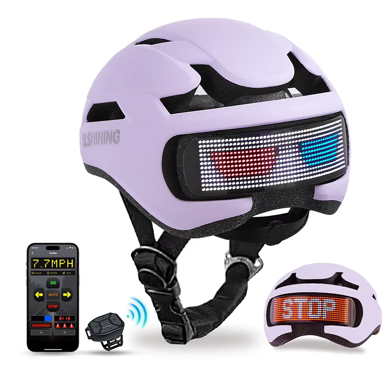 Casque de cyclisme avec affichage LED, casque de vélo de sport réglable moulé intégralement pour hom
