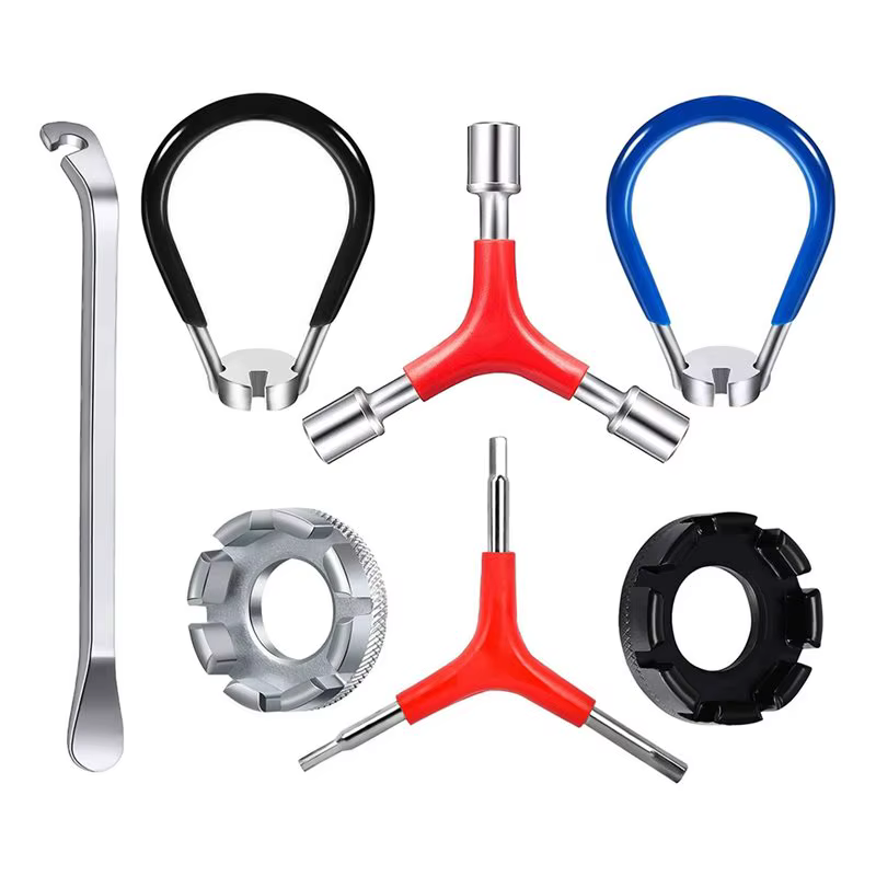 Clé à rayons de vélo ABHT avec poignée en caoutchouc, kit d'outils portable pour rayons de vélo comp