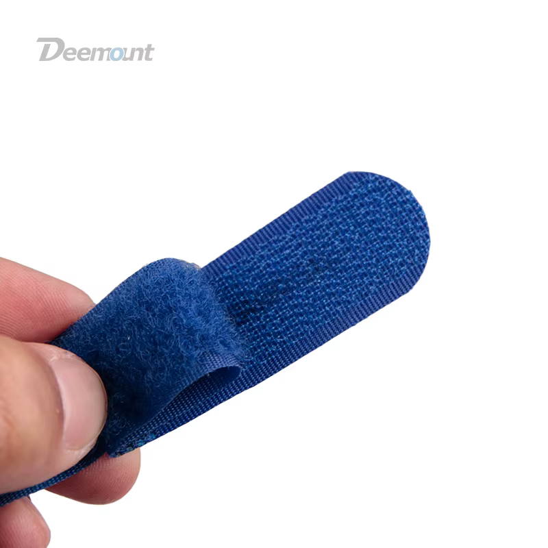 Deemount 4 pièces vélo Nylon crochet/boucle ruban auto-adhésif sangle vélo câble fil cravate pompe b