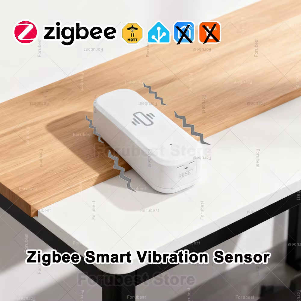 Zigbee capteur de vibrations intelligent Compatible avec Zigbee2mqtt Protection de sécurité à domici